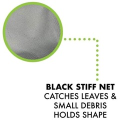 Primal Accessories Commercial Grade Leaf Rake 19&Prime; with 13&Prime; Black Stiff Nylon Net