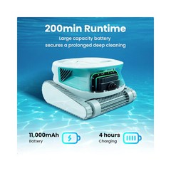 Chasing 200-min Hydro 3 Cordless Robotic Pool Cleaner | Roller Brush Cleaning