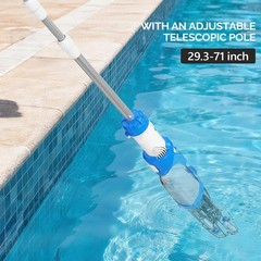 Lightweight Cordless Pool Cleaner with Strong Suction for Leaves and Debris