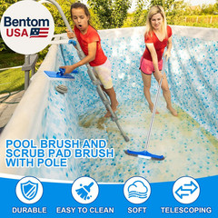 4 Pack Swimming Pool Cleaning Kit Including Pool Cleaning Brush Scrubbing Scouri