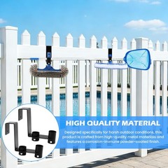 2Pcs Pool Fence Hooks, Adjustable Pool Tool Organizer for Hanging Pools Clean…