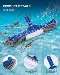 Pool Brush Set: 17.5&Prime; Long, Rotatable, Sponge – Blue