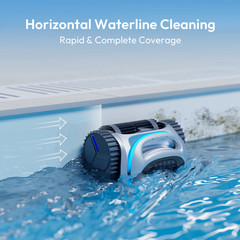 BuHybrid L6 Robotic Pool Cleaner Corded & Cordless Floor/Wall/Waterline 1615 SF