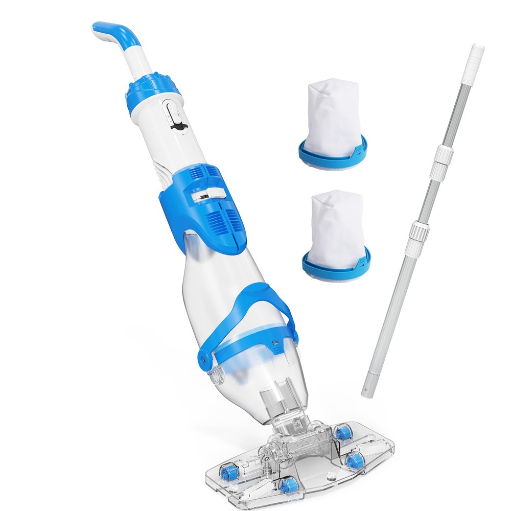 Lightweight Cordless Pool Cleaner with Strong Suction for Leaves and Debris