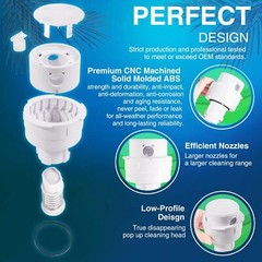 PCC2000 Rotating Pop Up Head Nozzle for Paramount in-Floor Cleaning System White