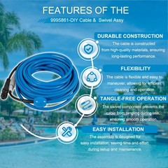 9995861 Cable Swivel DIY 2 Wire 60ft for Dolphin Robotic Pool Cleaner