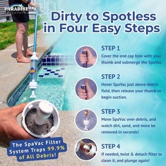 6250 Paradise Power Spa Vacuum – Manual Spa Vac for Hot Tub, Pool Stairs & Spas