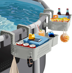 Poolside Storage Basket 2 Pack – above Ground Pool Accessories, Swimming Pool St