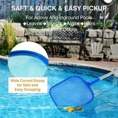 Pool Skimmer Net with 5-Section Aluminum Pole 64&Prime; for Cleaning Pools