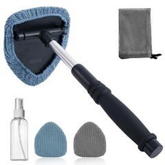 Pivoting Windshield Glass Cleaning Tool Extendable Aluminum Handle Triangle