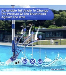Pool Brush with Brush Tail for Cleaning Pool Walls Using Water Pressure