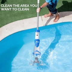 Lightweight Cordless Pool Cleaner with Strong Suction for Leaves and Debris