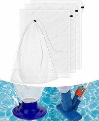 Large Size Pool Vacuum Bag Replacement 4PCS – 24x18in Fine Mesh White