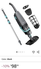 PoolMr Cordless Handheld Pool Vacuum Rechargeable Cleaner 18.5 GPM 60Min