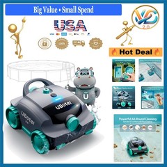 Cordless Robotic Pool Vacuum E10 for Flat-Bottom Pools Up to 860 Sq.Ft