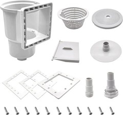Above Ground Pool Skimmer, Thru-Wall 6&Prime; Opening w/ Accessories