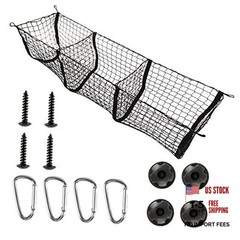 Amiss Heavy Duty Mesh Cargo Net, 3 Pocket Trunk Bed Storage Organizer