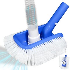 Pool Brush Head with Pool Vacuum Head for Inground & Above Ground Pools, Roun…