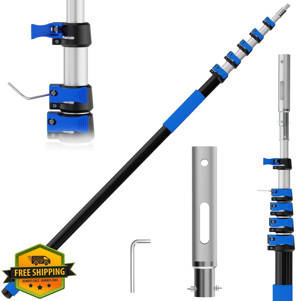 TONYINGO 5-20 FT Telescopic Pool Pole, Aluminum Alloy Extension Pole with Fli…