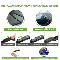 Windshield Wiper Blades for Mazda CX-9 2016-2025, 3 Pack | 24/18 Inch Front