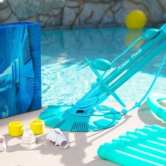 Automatic Blue Pool Vacuum with 10 Hoses for 30ft Pool Cleaning