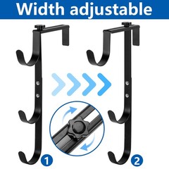 Adjustable Pool Fence Hooks for Skimmer Poles, Rakes, Nets Rustproof Holder