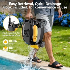 Cordless Robotic Pool Cleaner, Wall Climbing, Extended Battery Life, 0.28 Cu Ft