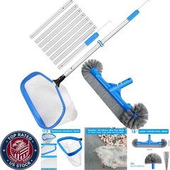 3-Piece Pool Cleaning Kit with 10 ft Pole & Ultra Fine Skimmer Net for Spas