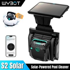 WYBOT S2 Solar Robotic Pool Cleaner Wall Climb Pool Vacuum & 1102P Pool Robot