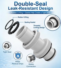 Gray Pool Hose Connector Leak Proof Dual 1.5 Inch Adapter Fitting