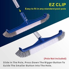 17.5 in Blue Pool Brush Head for Inground & Above-Ground Pools, Durable Clean…