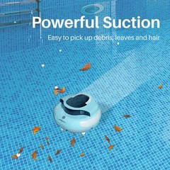 POOLPURE Cordless Robotic Pool Cleaner – 100Min Runtime,1000 Sq.Ft, Auto-Parking