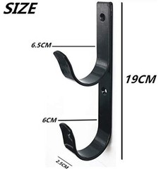 2 PCS Set Wide Pool Pole Hangers Heavy Duty Aluminium Holder Hooks with Black