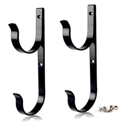 2 Pcs Set Pool Pole Hangers Heavy Duty Black Aluminium Holder with Screws Per…