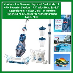 Upgraded Dual Mode Pool Cleaner – 1 Hour Runtime, 4 Filter Units, Effortless Use