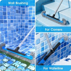 TidyMister 20 » Pool Brush Head for Cleaning Pool Walls, Curved Side Brush fo…