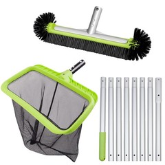 Swimming Pool Cleaning Kit with 10.5Ft Adjustable Aluminum Pole, 17.5&Prime; Rounde…