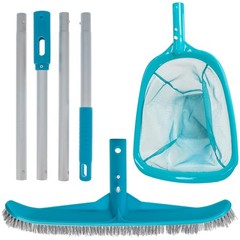 Complete Pool Care Kit – Skimmer Net, Brush, Telescopic Pole