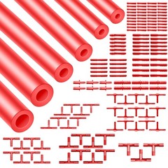 Shineyoo Red Vacuum Hose Kit 6PCS 5FT, 1/8&Prime; 5/32&Prime; 3/16&Prime; 1/4&Prime; 5/16&Prime; 3/8&Prime; Tubings