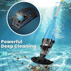 Cordless Rechargeable Pool Vacuum Handheld Pool Cleaner with Telescopic Pole New