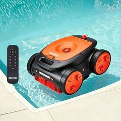 Cordless Robotic Pool Cleaner 5460GPH, Dual Suction with Remote Control, 3-in-1
