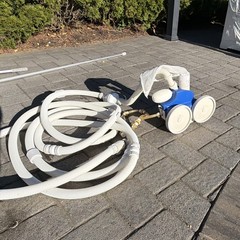 Polaris 360 Suction Side Pool Cleaner Vacuum w/ Hose Set, Plastic, White/Blue