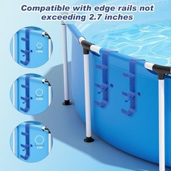 Adjustable 3-Hook Pool Pole Hanger – Above Ground Accessories for Gray