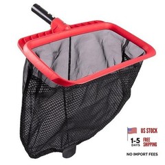 Pool Skimmer Net, Upgraded Pool Net Skimmer with Double-Layer Netting Bag, Red