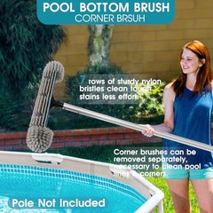20 » Pool Brush Head, Detachable Pool Cleaning Brush 20&Prime; Detachable Pool Brush