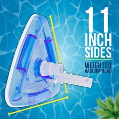 Weighted Transparent Triangular Pool Vacuum Head with Swivel Hose Connection and