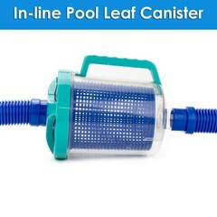 POOL LEAF CATCHER Canister In-Line with Mesh Basket Skimmer Socks Blue BEADCHICA
