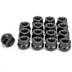 KSP 3/8&Prime;-24 Open Lug Nuts for ATV UTV Studs, 17mm Hex 3/8&Prime;-24-Hex 17mm Black