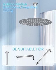 16&Prime; Brushed Nickel Rainfall Shower Head – All Metal with 230 Nozzles