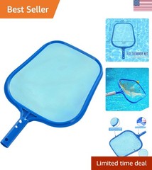 Versatile Pool Skimmer Net for Leaves and Fine Debris – Easy Button Attachment